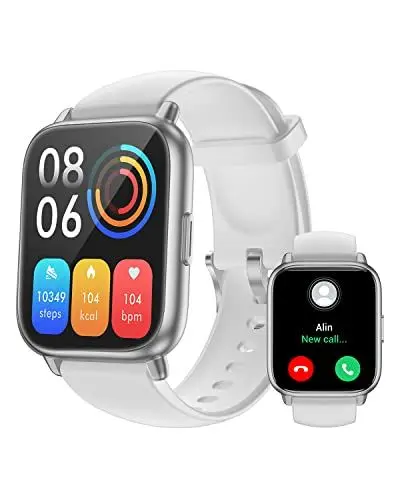 Produktbild: RUIMEN Smartwatch mit Telefonfunktion,Smartwatch für Damen Herren HD-Touch Screen Fitnessuhr mit SpO2-Überwachung Pulsuhr Schlafmonitor Schrittzähler Uhr Multi Trainingsmodi für Android iOS