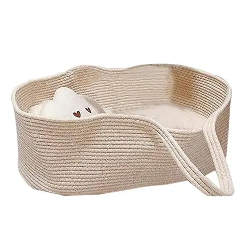 Produktbild: Ruiqas Baby Moses Korb Bett Tragbares Handheld Baumwolle Seil Korb Infant Nest Bett Tragetasche Bassinet für Draußen Reisen Auto