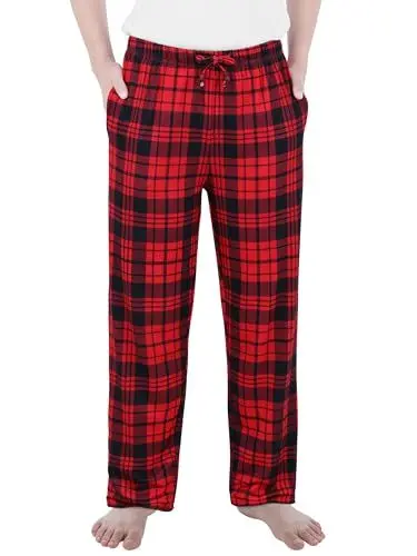 Produktbild: Ruisita Karierte lang Hose für Kinder Bedruckte Schlafanzug Jungen Flanell Pyjamahose für mädchen Pyjamas für Teenager Karierter Pyjama Herbst Winter