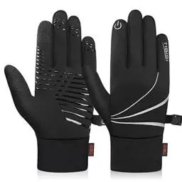 Produktbild: Ruixue Handschuhe Kinder Winter Warme Winterhandschuhe - Kids Anti-Rutsch Winddicht Laufhandschuhe Fahrradhandschuhe Fleece Wasserabweisend, Radhandschuhe Outdoor Sport (Schwarz-TM12, XL(10-12 Jahre))