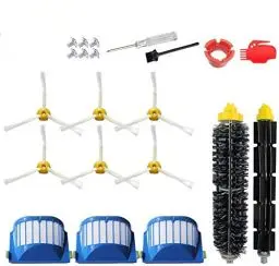 Produktbild: Rumba Ersatzteile Zubehör für iRobot Roomba Zubehör 500 600 Serie, 675 692 694 614 676 Staubsauger-Nachfüll-Set, teil inkl. 3 Filter, 6 Seitenbürsten und 1 Packung Borstenbürste