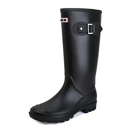 Produktbild: Rumkok Gummischuhe Damen, Original Wasserdicht Anti-Rutsch Atmungsaktiv Regenstiefel Damen, Schwarz, 38 EU