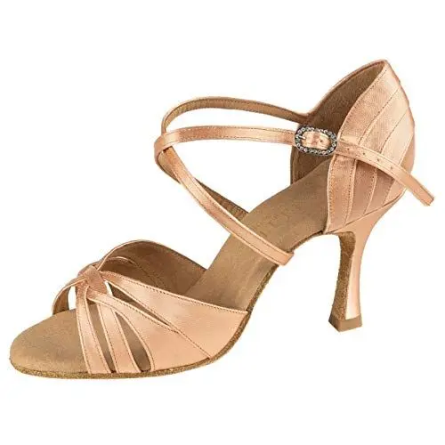 Produktbild: Rummos Damen Latein Tanzschuhe Elite Paris 043 - Satin Flesh - Medium (Normal) - 70R Flare - Größe: EUR 35,5