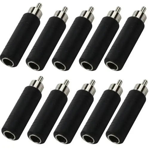 Produktbild: RUNCCI-YUN 10Stück 6,35 mm auf Cinch-Adapter Cinch-Stecker auf 6,35 mm TS Mono-Buchse, Audio-Mikrofonstecker