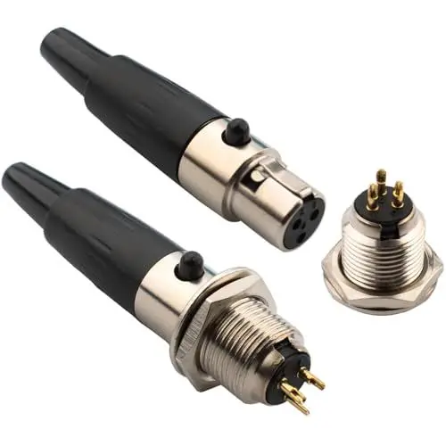 Produktbild: RUNCCI-YUN 2Set Mini 3-polige XLR-Anschlüsse Stecker und-Buchsen,Mikrofonkabelstecker,Mikrofon-Audiobuchse Lötanschluss XLR Einbaubuchse Buchse
