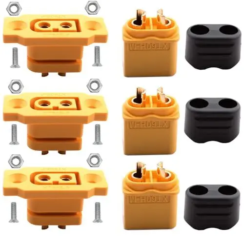 Produktbild: RUNCCI-YUN 3Paar XT60E-F Buchse Hochstrom Einbaustecker + XT60H Stecker mit Schrauben für Lipo Akku XT60 Stecker 2Pin für RC FPV Lipo Akku RC Quadcopter