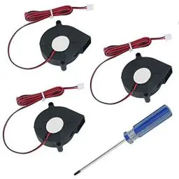 Produktbild: RUNCCI-YUN 3 Stück DC 12V Lüfter für 3D-Drucker,2 pin-kühlgebläse, Brushless Lüfter, turbine gebläse heizkörper lüfter(Schwarz)