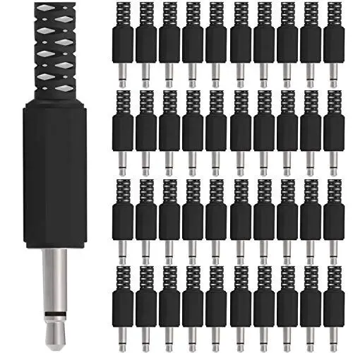 Produktbild: RUNCCI-YUN 40 Stück RS Stecker 3,5 mm 3 Polig Löten Stecker,3,5 mm Löten Audio Stecker,3,5 mm Löten Video Stecker,2polig, Mono 3,5mm,für Kopfhörer und Headset