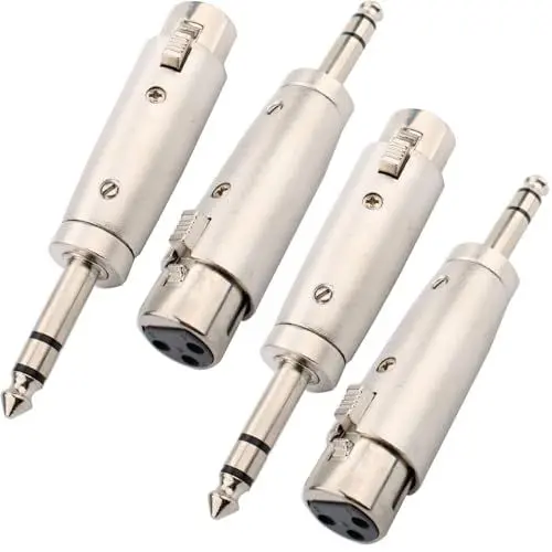 Produktbild: RUNCCI-YUN 4Pack XLR buchse auf 6,35 mm TRS Adapter, TRS Stecker zu 3-polig XLR Buchse,6,35mm TRS zu XLR Adapte, XLR auf Klinke 6,3 adapter, XLR buchse auf TRS klinke 6,35 mm