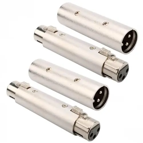 Produktbild: RUNCCI-YUN 4 Stück 3-poliger XLR auf XLR Gender Changer Adapter,XLR Buchse auf XLR Buchse,XLR male auf XLR male 3-poliger XLR-Stecker auf Stecker/Buchse auf Buchse, kompatibel Mikrofon, Mixer