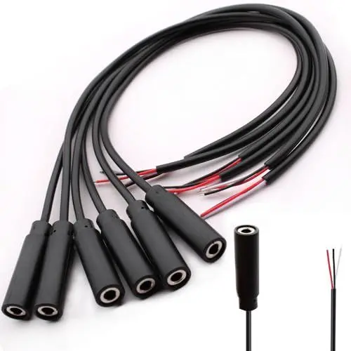 Produktbild: RUNCCI-YUN 6Pcs 3,5mm Buchse zum blanken Draht mit offenem Ende TRS 3-polige Stereo-1/8-Zoll-zum löten 3.5mm mini stereo klinkenstecker Cable for Repairing Audio Kopfhörer Cables(30cm)