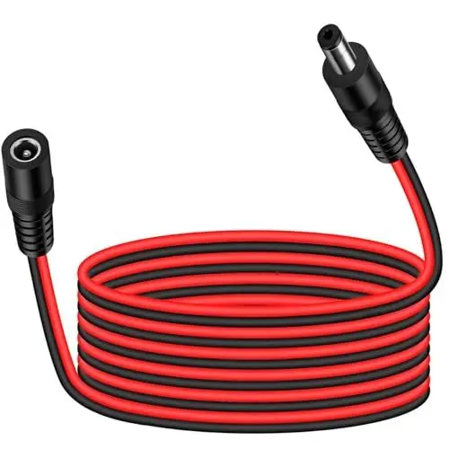 Produktbild: RUNCCI-YUN 9.8 ft 14AWG DC 5V 6V 9V 12V Strom-Verlängerungskabel, 5,5mm x 2,1mm DC Hohlstecker buchse,5,5 2,1DC Power Kabel,für Überwachungskameras, LED Streifen, CCTV-IP Überwachung