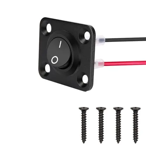 Produktbild: RUNCCI-YUN Kippschalter Rund, Runde Schalter, 12-24V ON/OFF Wippschalter, 1 Gang Wippschalter Panel, Für Auto Boot, Haushaltsgeräten, Motorrädern, Schiffen Usw, 6A/ 250V, 10A/125V
