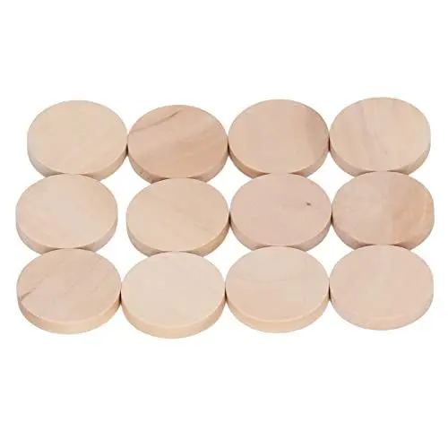 Produktbild: Runde Holzmünzen, 50 Stück, 3,1 Cm, Unlackierte Holzkreise für Heimwerker, für Partydekorationen, Platane-Holzmaterial