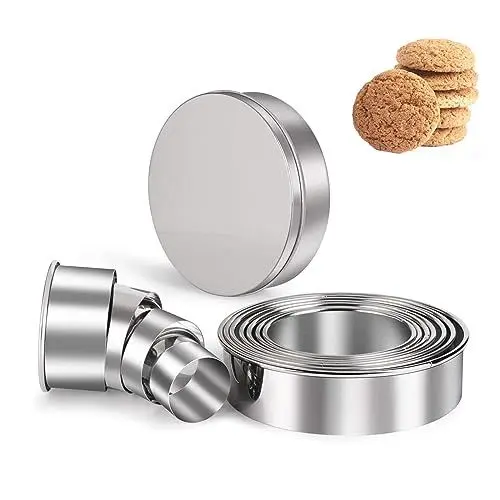 Produktbild: Runde Plätzchen Keks Ausstecher Set Ausstechformen Edelstahl Kreis Keksausstecher Donut Ausstecher Set zum Backen von Teig Gebäck Keksformen 12 Stück