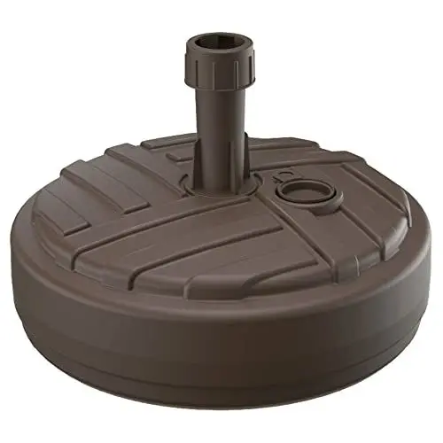 Produktbild: Runde Polyethylen -Regenschirm -Basis mit gestreiftem Design 39 x 39 x 13 cm in Schokoladenfarbe