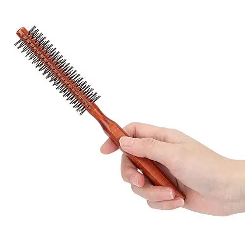 Produktbild: Runde Styling-Haarbürste, Lockenwickler-Haarbürste Kleine Holzbürste Unisex Zum Föhnen zu Hause