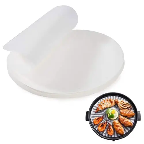 Produktbild: Rundes Antihaft-Backpapier 200 Stk Rund Pergamentpapier Ø 26 cm Backpapier Rund BBQ Papier Rund Backpapier Zuschnitte Dauerbackfolie Rund Baking Paper Backpapier für Pfannen Grill Rund für Pizza
