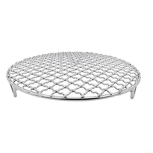 Produktbild: Rundes Grillgestell, 25 cm Edelstahldraht, Grillnetz, dämpfende Kühlung, Grillrost mit Bein