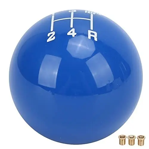 Produktbild: EVGATSAUTO Rundkugel 5-Gang-Schaltknauf, Auto-Schalthebelkopf, Manueller Auto-Schaltkopf mit 3 Stahladaptern, Ersatz für Universelles Autozubehör(Blau)