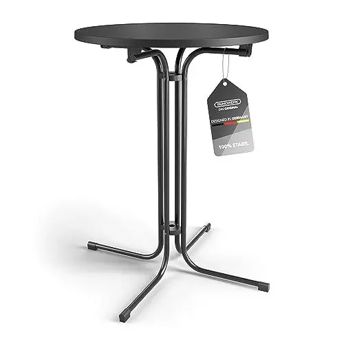 Produktbild: Rundwerk® Gastro Stehtisch klappbar Ø 80 cm - Bistrotisch Outdoor - Fertig Montiert - Gastronomie Klapptisch - Hochwertig & Langlebig - Wetterfest & Elegant - Design in Schwarz