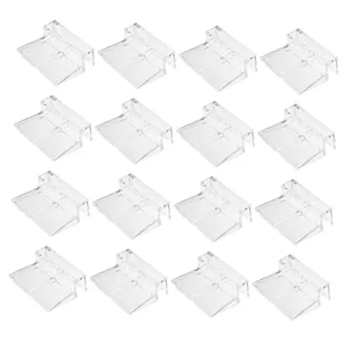 Produktbild: RUNROTOO 16st Halterung Für Aquarienabdeckung Randlose Aquarium-deckelklammern Halter Für Aquariendeckel Klarer Deckel Für Aquariumdeckel Randlose Aquarien Glas Acryl Weiß Stützclip
