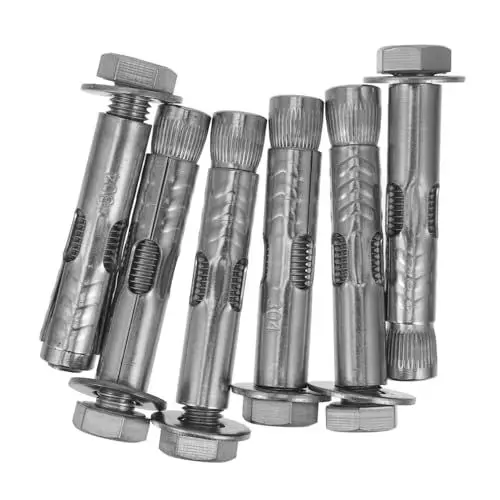 Produktbild: RUNROTOO 6 Stück Expansionsbolzen Expansionsschrauben Bolzen Ankerbolzen Befestigungsanker Expansionsschrauben Expansionsschraubenanker Hochleistungsanker