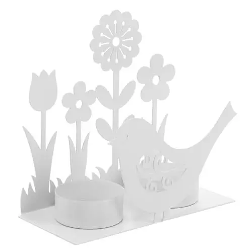 Produktbild: RUNROTOO Kaninchen Kerzenhalter Desktop-Dekoration Tischdeko zu Ostern Geschenke Ostern Geschenke zu Ostern Tier Kerzenständer Tischkerzenhalter Kerzenhalter aus Weißblech Metall schmücken
