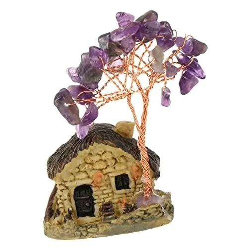 Produktbild: RUNROTOO Kristallgeldbaum Mini-Vase Kristall-Reichtumsbaum Zimmerpflanzen Halloween Dekoration Ornament Kristallbaum Feng-Shui-Baum Dekoration Schreibtisch Bonsai Baum Zubehör Anlage