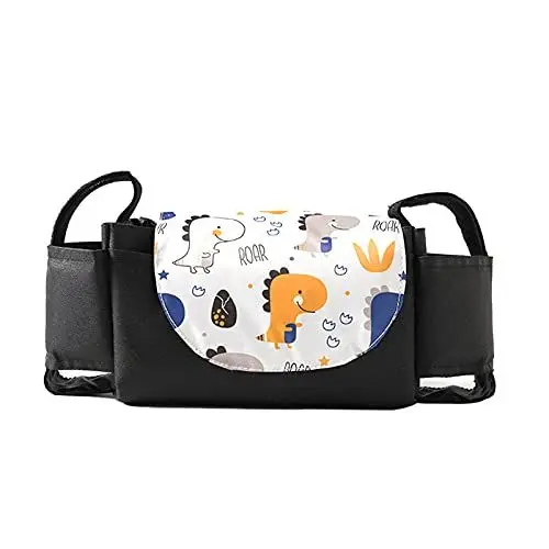 Produktbild: Ruspela Baby Kinderwagen Organizer Universal Baby Kinderwagen Organizer Hängen Tasche Multi-Funktion Organizer Tasche Kinderwagen Zubehör Kleinen Dinosaurier