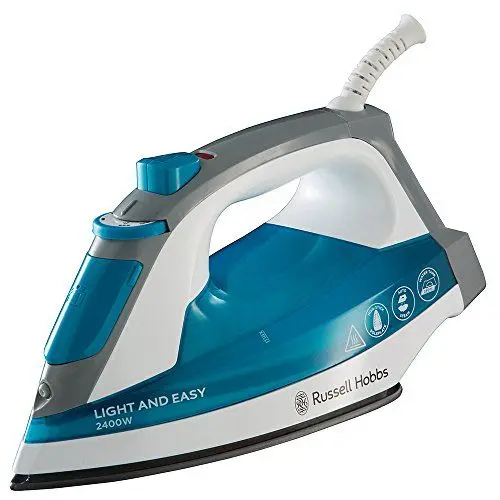 Produktbild: Russell Hobbs 23590-56 Dampfbügeleisen Light & Easy, 2400 Watt, antihaftbeschichtete Bügelsohle, automatischer Dampf, blau/weiß
