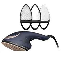 Produktbild: Russell Hobbs Dampfbügeleisen Multi (Dampfglätter & Bügeleisen) Steam Genie 2-in-1 (1700W, 20g/min Dampf, Hitzebeständige Tasche, 3 Aufsätze: Kleidung, Vorhänge, Polstermöbel) Reisebügeleisen 28370-56