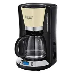 Produktbild: Russell Hobbs Kaffeemaschine (Digitaler Timer, Brausekopf für optimale Extraktion&Aroma) Colours+ Creme (1 bis 10 Tassen, 1,25l Glaskanne, Warmhalteplatte, 1100W) Filterkaffeemaschine 24033-56