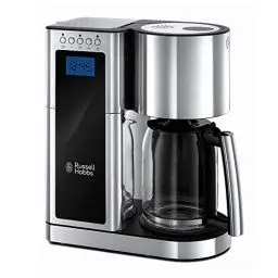 Produktbild: Russell Hobbs Kaffeemaschine (Digitaler Timer, Brausekopf für optimale Extraktion&Aroma) Elegance (max 10 Tassen, 1,25l Glaskanne, Warmhalteplatte, 1600W) Filterkaffeemaschine 23370-56