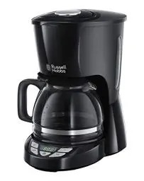 Produktbild: Russell Hobbs Kaffeemaschine (Digitaler Timer, Brausekopf für optimale Extraktion&Aroma) Textures+ (max 10 Tassen, 1,25l Glaskanne, Warmhalteplatte, Tropf-Stopp) Filterkaffeemaschine 22620-56, Schwarz