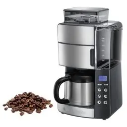 Produktbild: Russell Hobbs Kaffeemaschine mit Mahlwerk Thermokanne (Digitaler Timer, Brausekopf für opt. Extraktion & Aroma) Grind&Brew (max 10 Tassen, 3-stufige Mahlgradeinstellung) Filterkaffeemaschine 25620-56