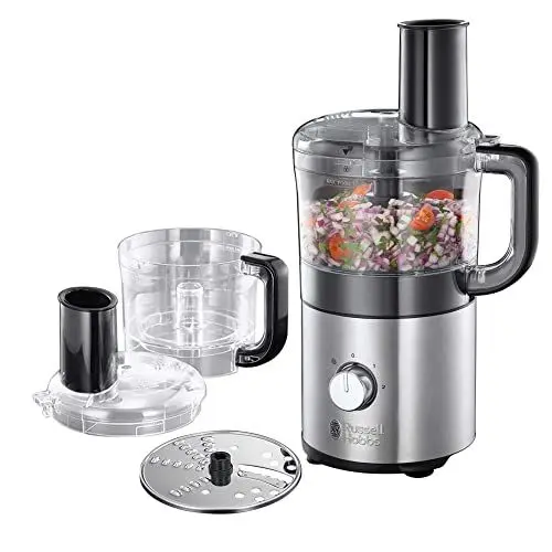 Produktbild: Russell Hobbs Küchenmaschine Multi (Zerkleinern/Schneiden/Raspeln) kompakter Food Processor (platzsparendes Design, 1.2l spülmaschinenfeste Rührschüssel, Edelstahlscheibe, Zerkleinerer) 25280-56