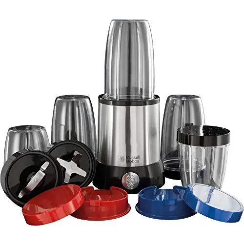 Produktbild: Russell Hobbs Mixer (Multifunktions- Standmixer) NutriBoost (inkl. 5 BPA-freie und spülmaschinengeeignete Behälter + Deckel, 22.000 U/min, 0.9 PS-Motor) elektrischer, Smoothie-Maker 23180-56
