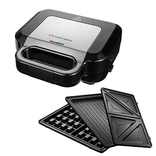 Produktbild: Russell Hobbs Multifunktionsgerät 3-in-1 (Sandwichmaker, Waffeleisen, Kontaktgrill) Creations (spülmaschinengeeignete, antihaftbeschichtete & extra tiefe Platten, BPA frei) 26810-56