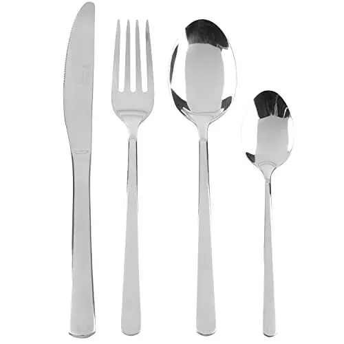 Produktbild: Russell Hobbs Besteckset 24-teilig, Edelstahl Besteck Set für 6 Personen, Vienna Besteckset mit Messern, Gabeln, Teelöffeln & Esslöffeln, Spiegelpoliert & Spülmaschinenfest