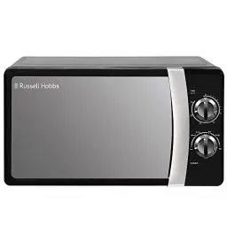 Produktbild: Russell Hobbs RHMM701B 17 Liter, 700 W, schwarz, manuelle Solo-Mikrowelle mit 5 Leistungsstufen, Signalton und Timer, Auftaufunktion, einfache Reinigung