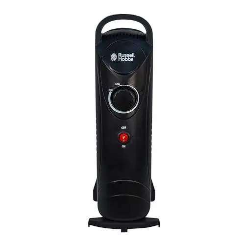 Produktbild: Russell Hobbs RHOFR3001, 650 W, ölgefüllte, tragbare Elektroheizung, 5 Lamellen, schwarz, einstellbarer Thermostat, Sicherheitsabschaltung, 10 m², Raumgröße