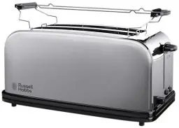 Produktbild: Russell Hobbs Toaster (2-Schlitz-Langschlitz für 4 Scheiben / 2 breite Brotscheiben) Adventure Edelstahl (extra breite Toastschlitze, inkl. Brötchenaufsatz, 6 Bräunungsstufen + Auftaufunktion)23610-56