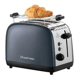 Produktbild: Russell Hobbs Toaster (für 2 Scheiben) Colours Plus Edelstahl Grau (extra breite Toastschlitze, inkl. Brötchenaufsatz, 6 Bräunungsstufen + Auftaufunktion, Lift & Look-Funktion, 1600W) 26552-56