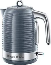 Produktbild: Russell Hobbs Wasserkocher (1,7l, 2400W) Inspire Grau mit hochwertiger Hochglanz-Struktur (Schnellkochfunktion, herausnehmbarer Kalkfilter, Wasserstandsanzeige, abnehmbarer Deckel) Teekocher 24363-70