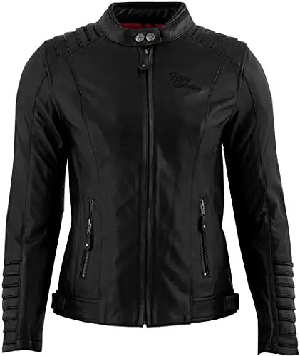 Produktbild: Rusty Stitches Amanda Damen Motorrad Lederjacke (Black,40)
