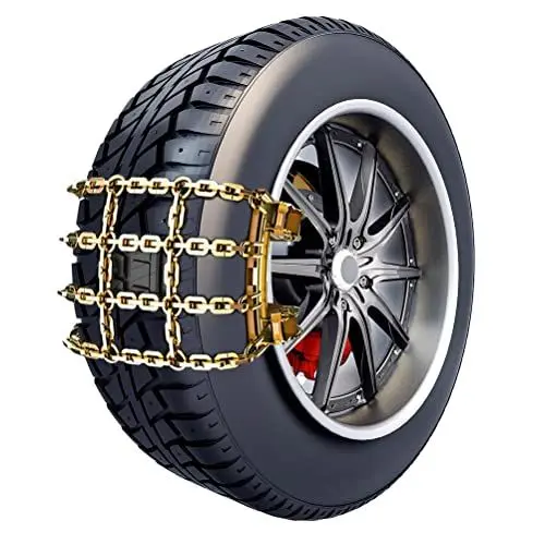 Produktbild: Rutschfeste Auto-Schneeketten, Universelle Rutschfeste Schneeketten mit Automatischer Spannschnalle, Universell Verstellbare Sicherheitsketten PKW-SUV-LKWs (L(215-285mm.))