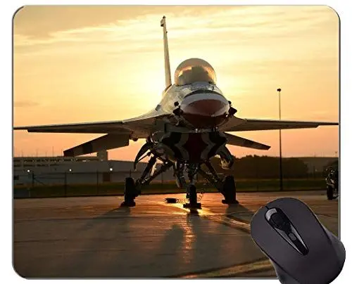 Produktbild: rutschfeste Mauspad Matte, F 16 Thunderbirds Aircraft Aviation Rutschfestes Mousepad auf Gummibasis