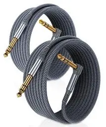 Produktbild: RUXELY 6.35mm TRS Gitarrenkabel 3M 2-Stück,90 Grad 1/4