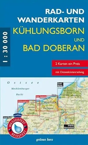 Produktbild: RWK-Set Kühlungsborn - Bad Doberan: Mit den Karten: „Rerik, Kühlungsborn“ und „Bad Doberan, Warnemünde“. Maßstab 1:30.000. Wasser- und reißfeste Karten.